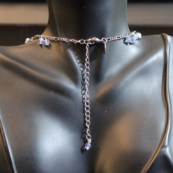 Lia Sophia Blue Aurora Borealis Glass Beaded Dangle Necklace - Picture 4 of 8